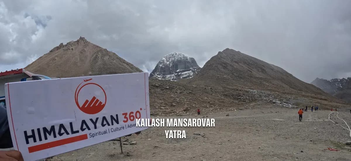 Kailash Mansarovar Yatra' first day kora with view of Mt. kailash