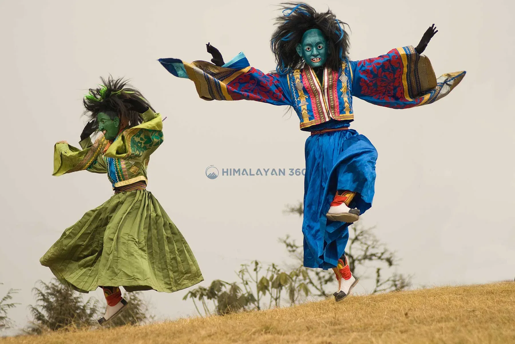 Mask Dancers from Dochu La festival in Bhutan