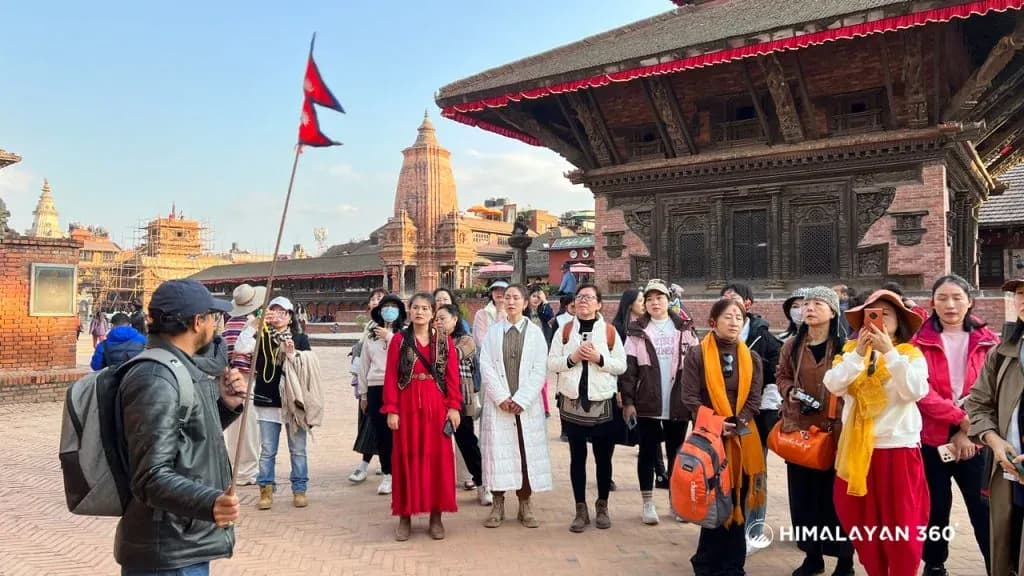 Visitors at Kathmandu Durbar Square
