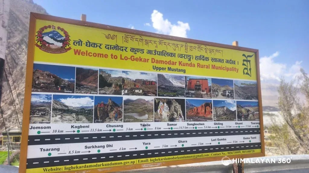 Welcome Board in Upper Mustang Trip