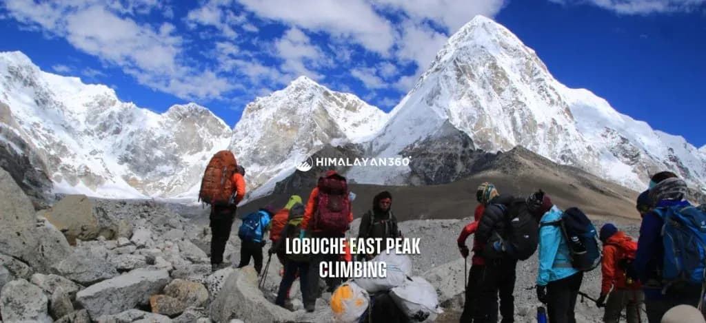 Climbers at Lobuche East Peak