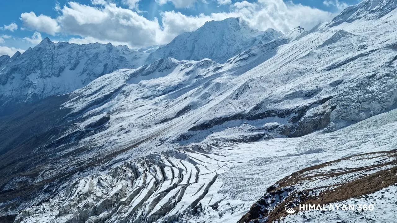 Snowcapped Mountain View in Tsum Valley Trek