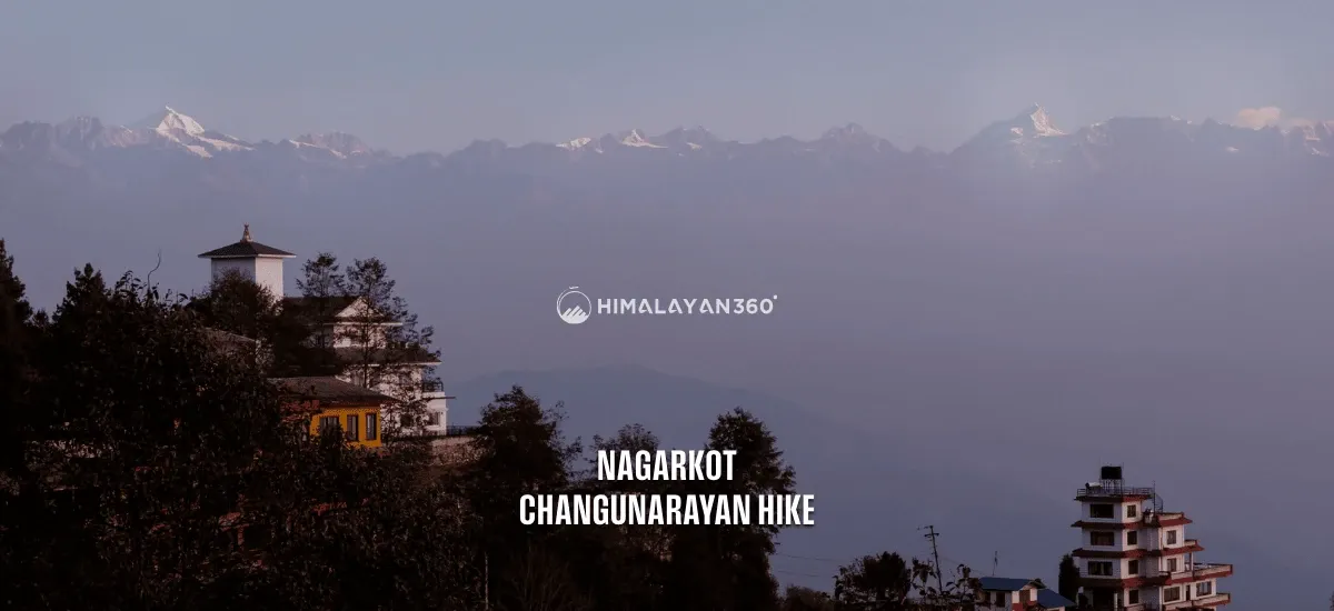 himalayan range can be seen from nagarkot during the hiking.